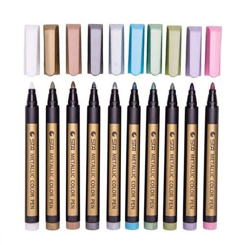10-Piece: Metallic Paint Marker Pen Permanent